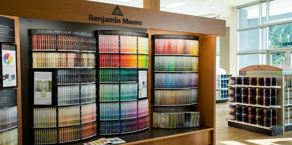 Benjamin Moore paint showroom and architectural color preview collection gallery