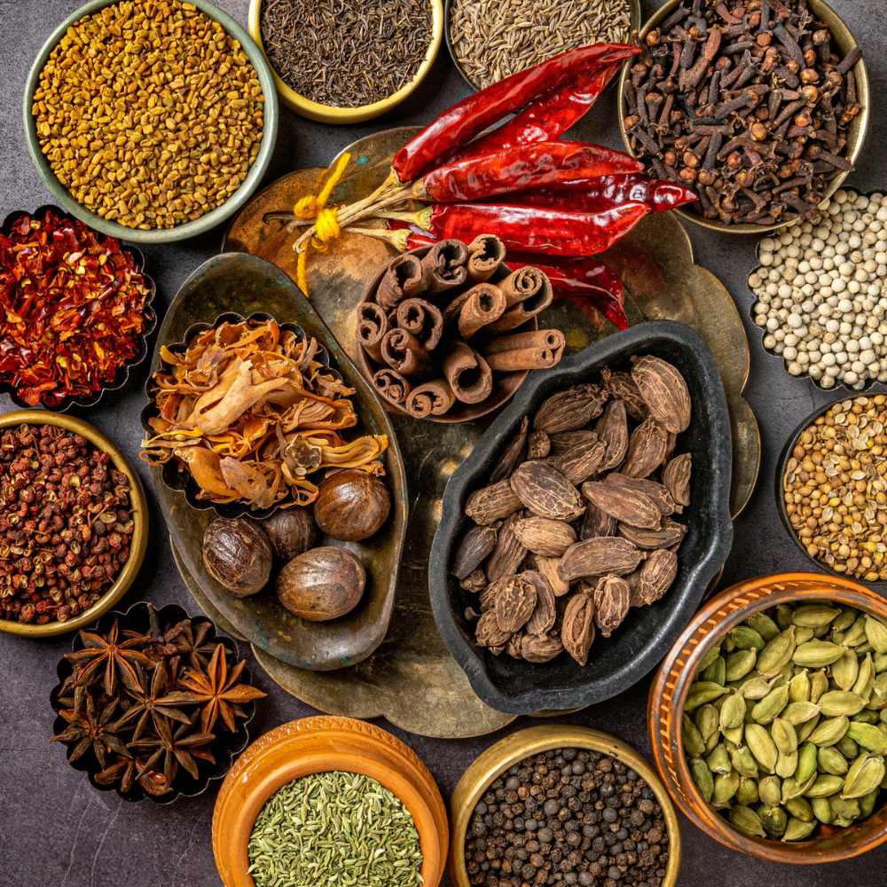 Culinary spices, whole seasonings, and premium nuts